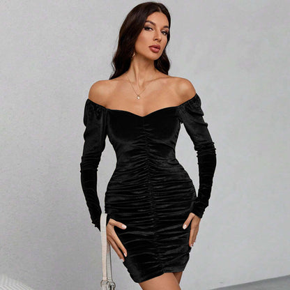 Sexy Velvet Dress: Slim Fit for Autumn & Winter Party Dress