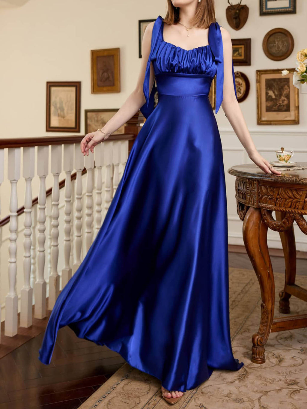 Plus-Size Solid Color Sleeveless Suspender Dress with Long Skirt