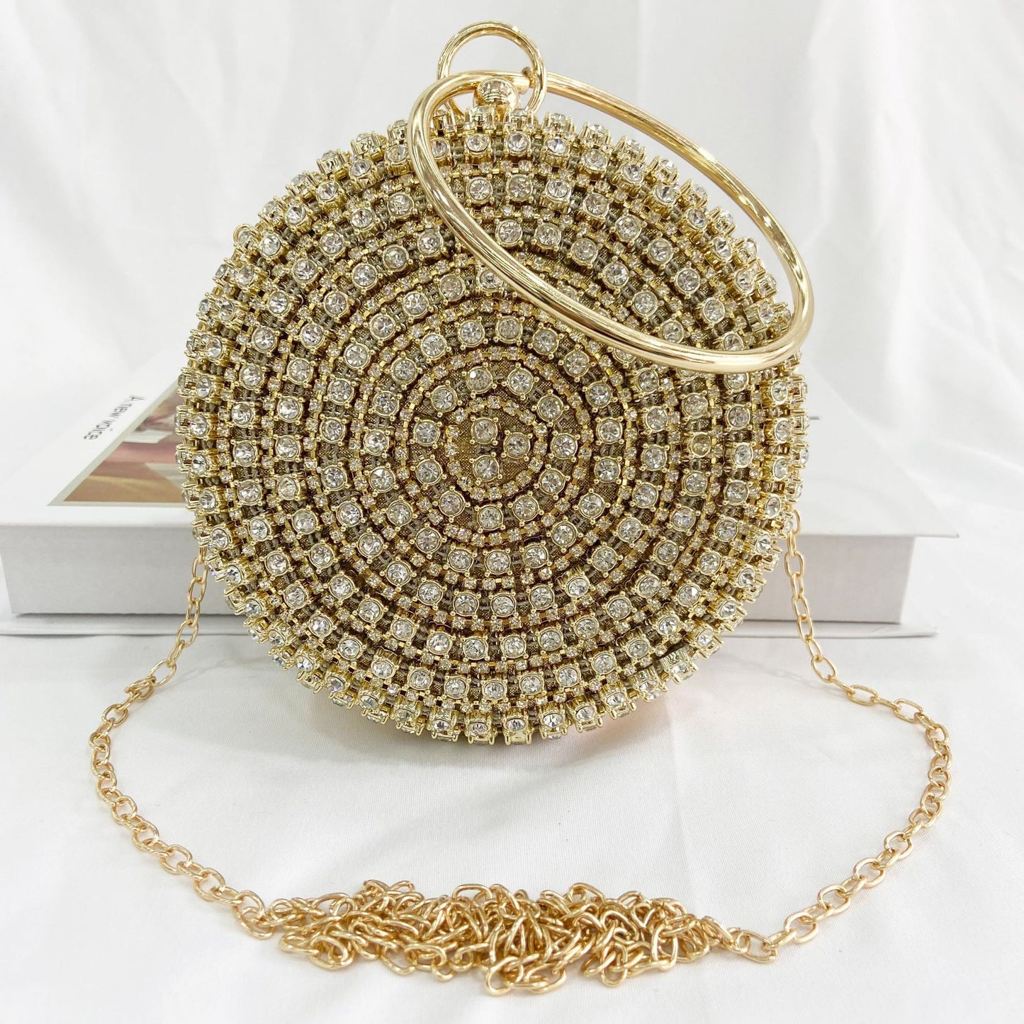 Glamorous Metal Round Party Handbag