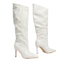Spring New Stiletto Pointed Toe Knee Boots: Fashionable Heeled Single Boots