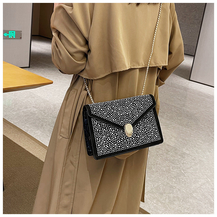Boutique Diamond-Encrusted Crossbody Bag: Elegant Small Fragrance Women's Bag