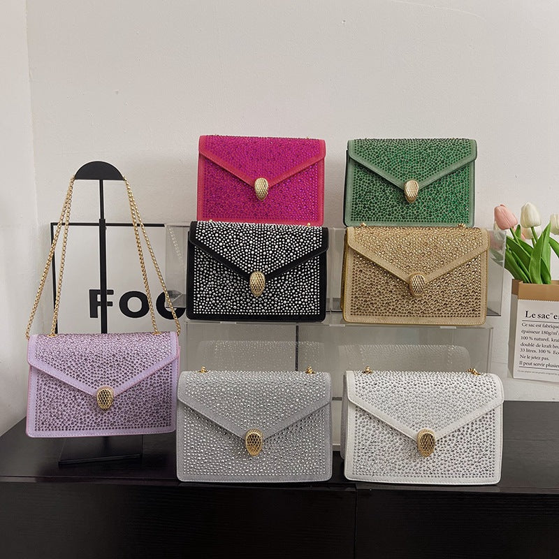 Boutique Diamond-Encrusted Crossbody Bag: Elegant Small Fragrance Women's Bag