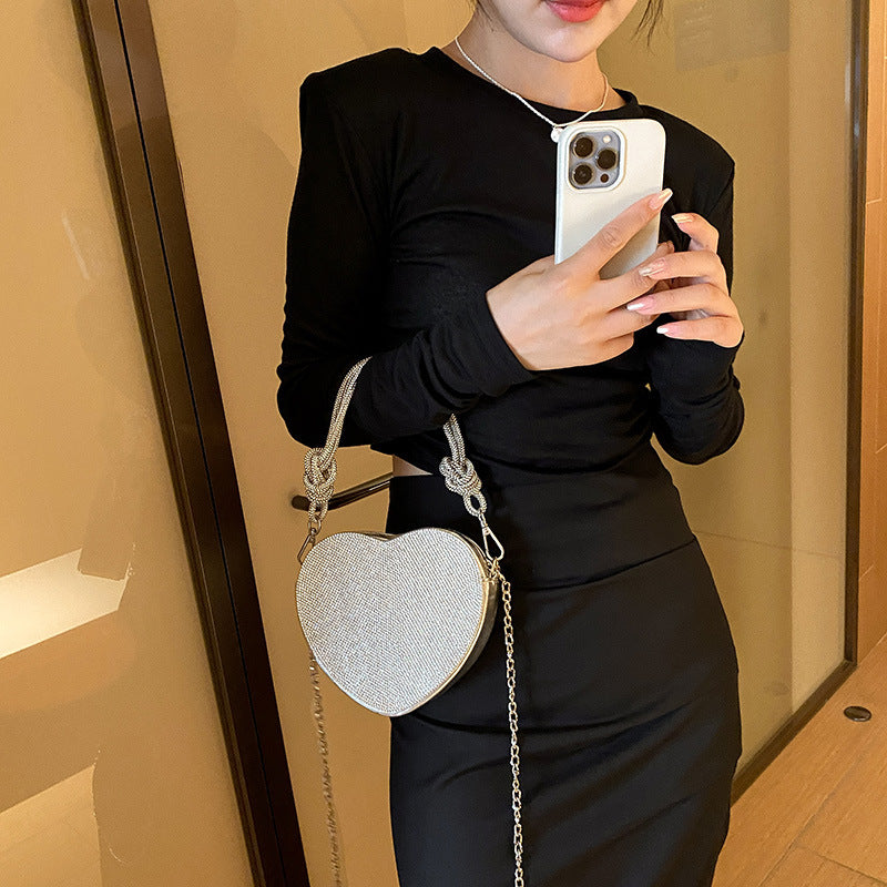 Women's Bright Diamond Armpit Bag: Elegant Rhinestone Crossbody Chic