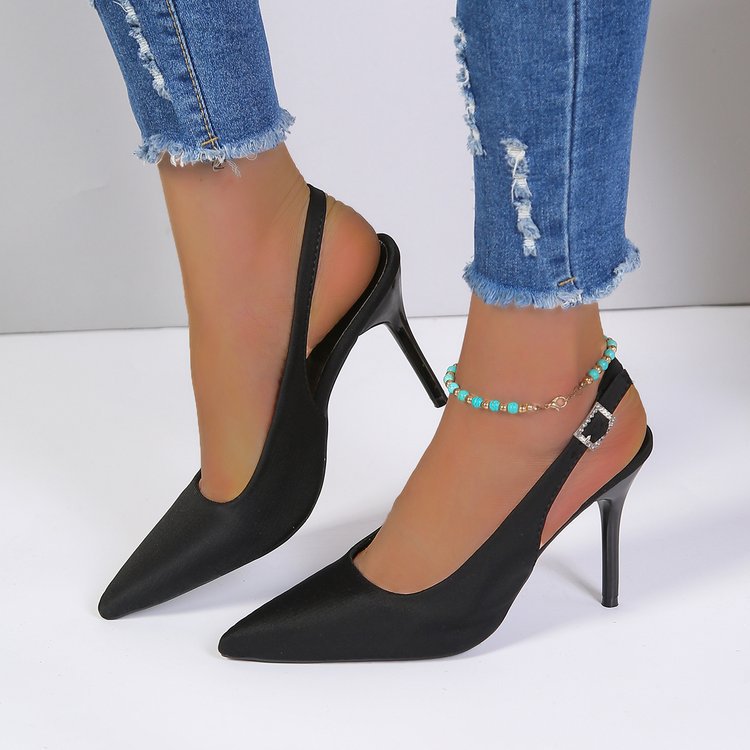 Summer High Heels Buckle Sandals: Women's Stiletto Pointed-Toe