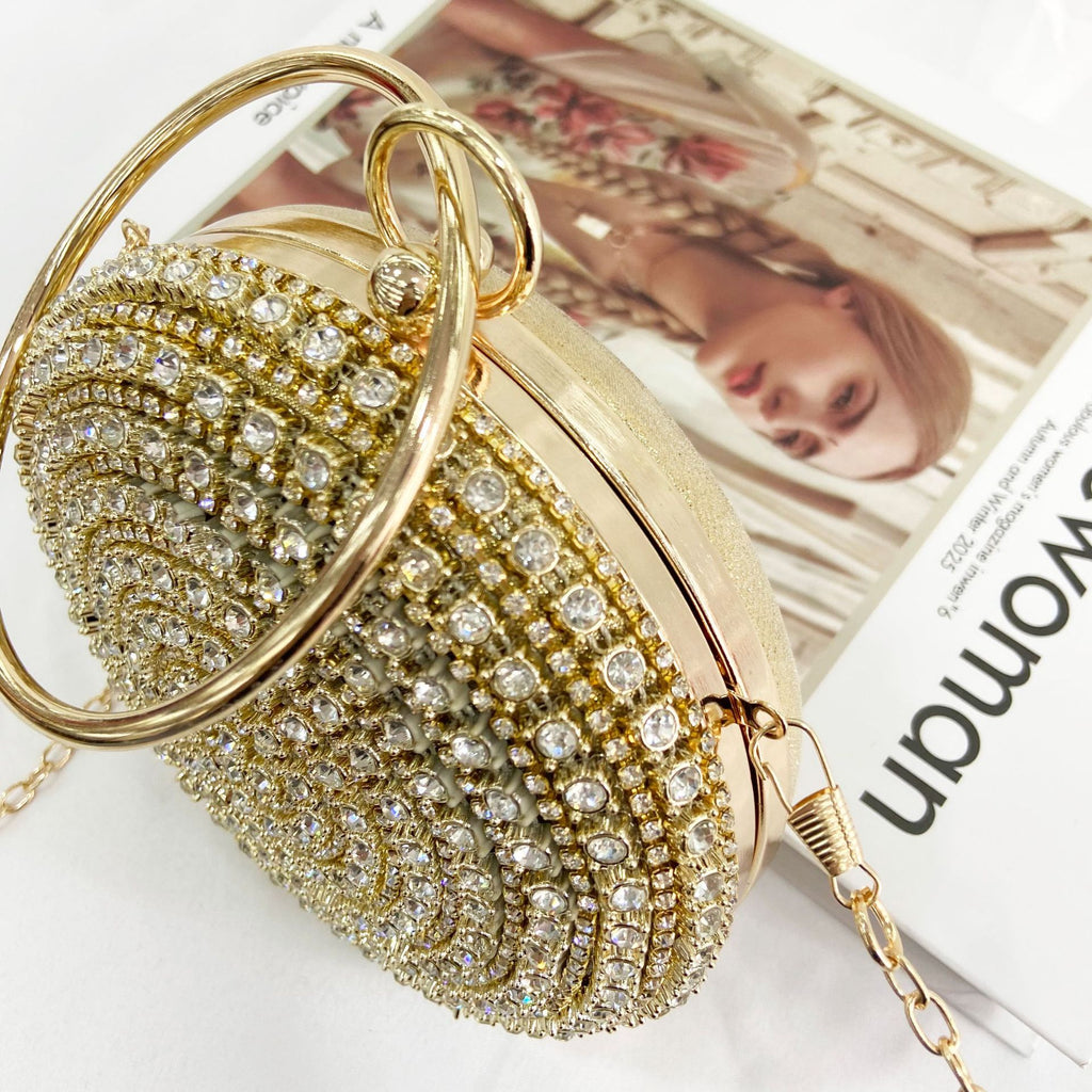 Glamorous Metal Round Party Handbag
