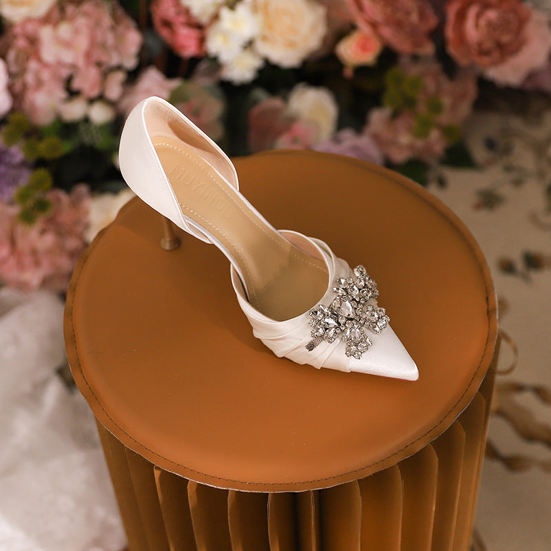 Banquet Baotou Stiletto Heel Sandals: Versatile Plus Size Single Shoes