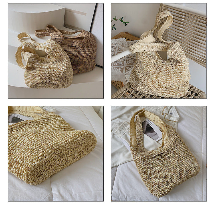 Wind Grass Woven Tote Bags: Stylish Armpit Bags for Women