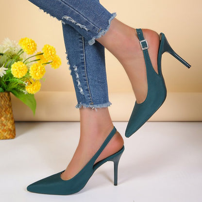 Summer High Heels Buckle Sandals: Women's Stiletto Pointed-Toe