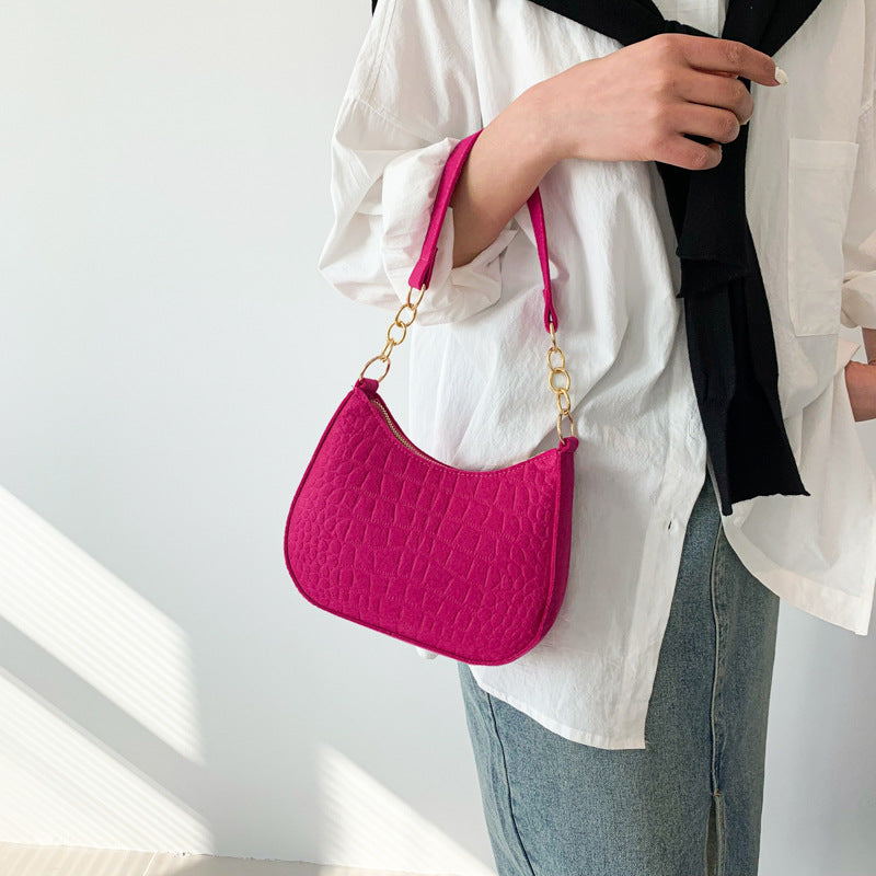 Casual Handheld Armpit Bag: Trendy Fashion Shoulder Crescent